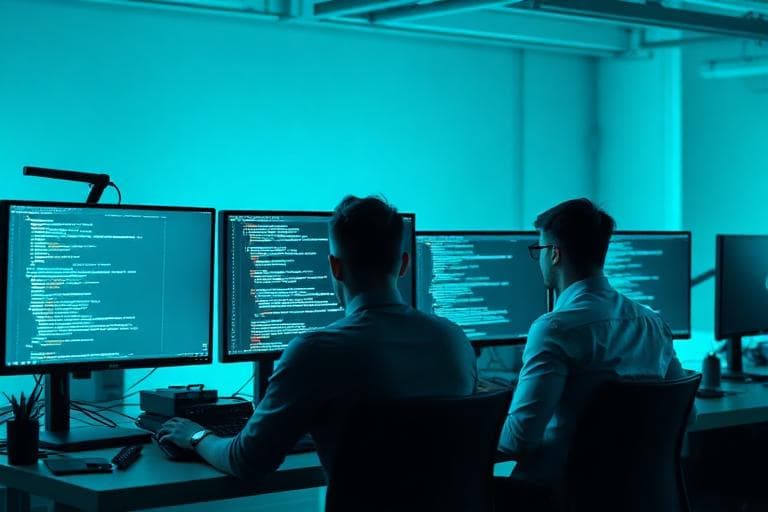 Developers collaborating on code